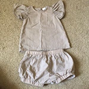coco blanc girls 12-18m puff sleeve outfit